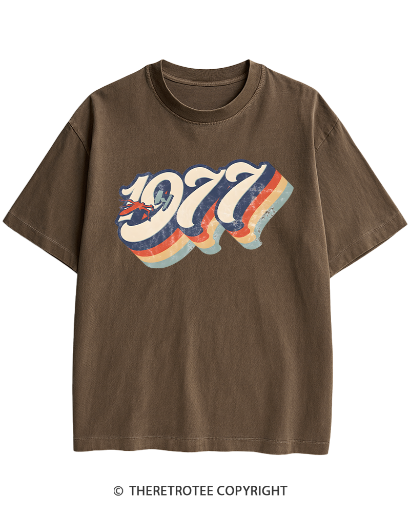 TheRetroTee 1977 Retro Dog Fight Heavy Cotton T-Shirt
