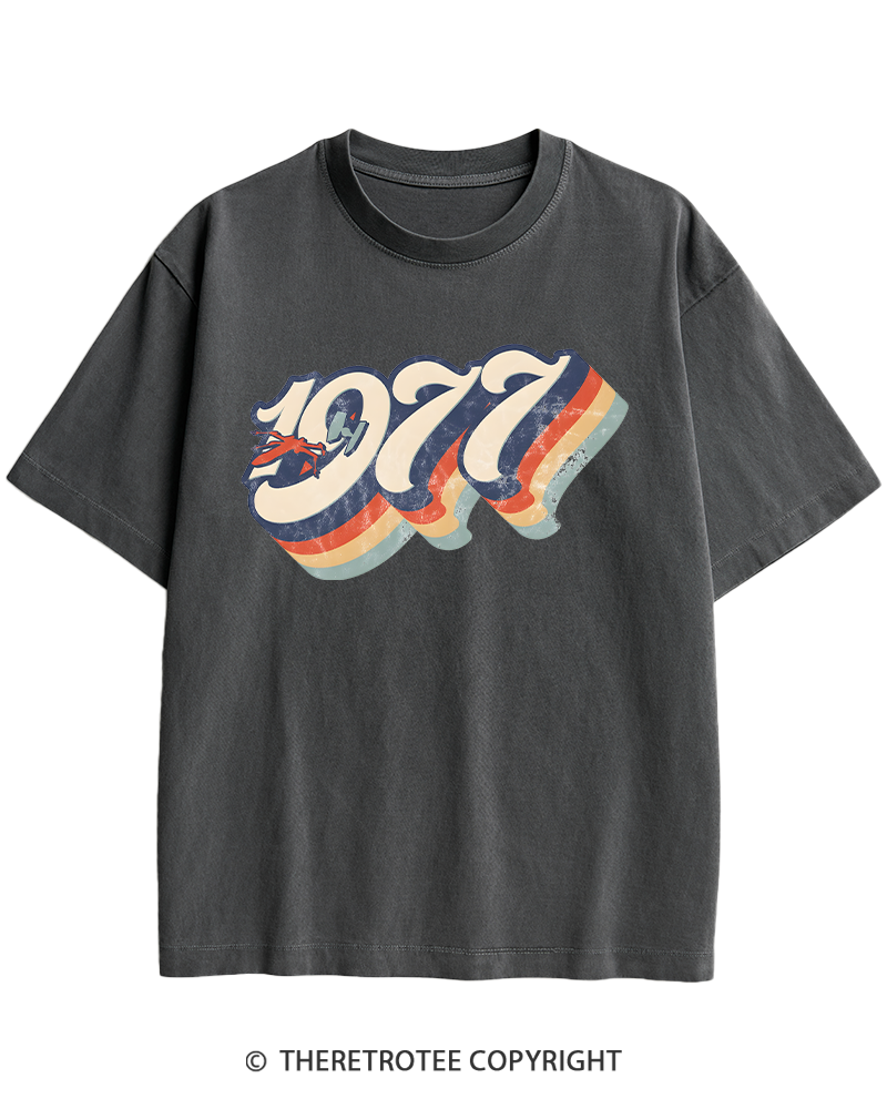 TheRetroTee 1977 Retro Dog Fight Heavy Cotton T-Shirt
