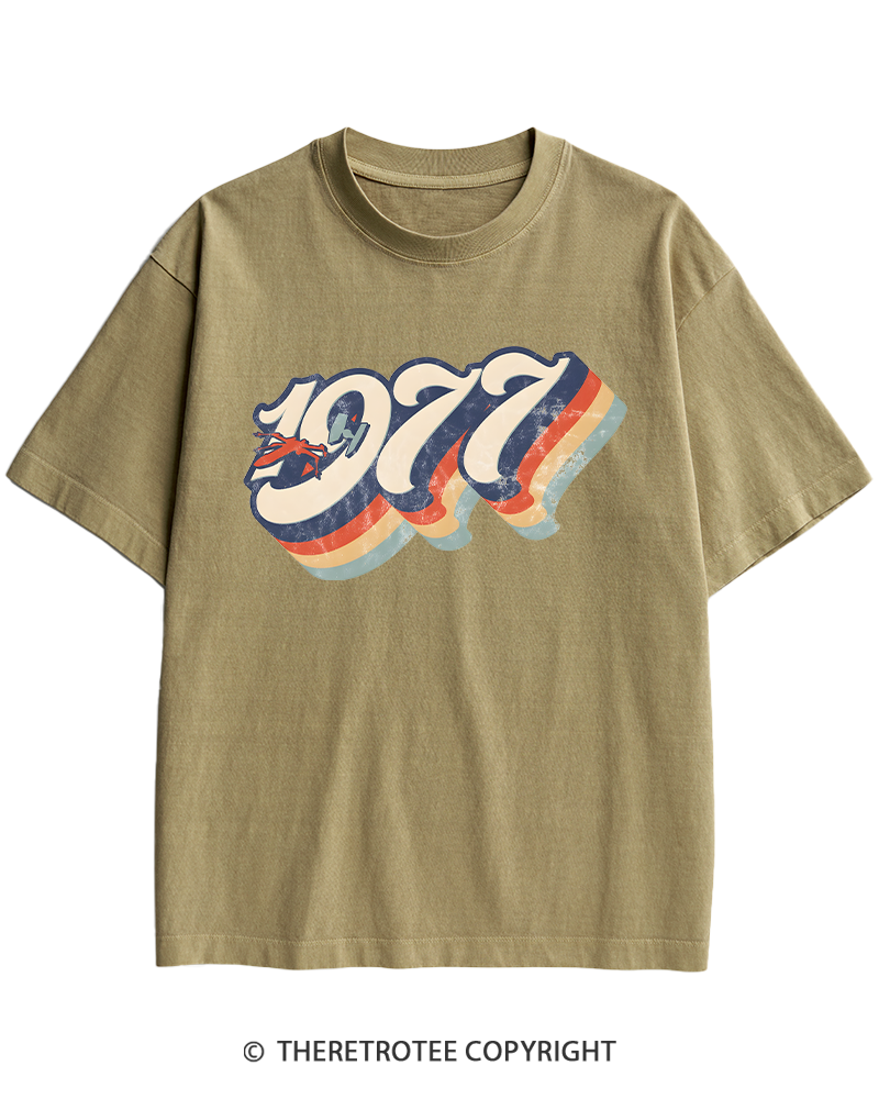 TheRetroTee 1977 Retro Dog Fight Heavy Cotton T-Shirt