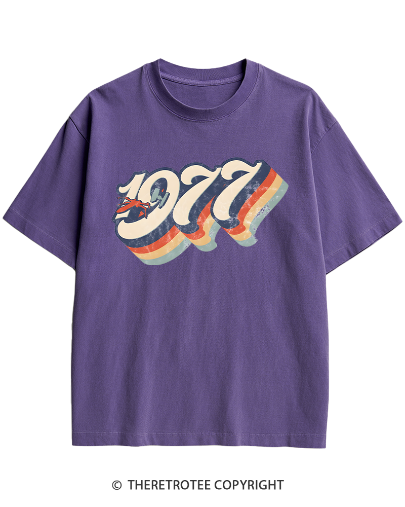 TheRetroTee 1977 Retro Dog Fight Heavy Cotton T-Shirt