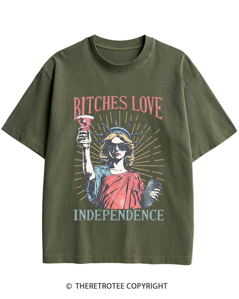 TheRetroTee Love Independence 1776 Heavy Cotton T-Shirt