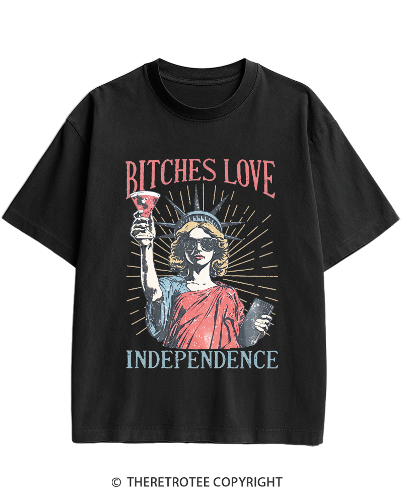 TheRetroTee Love Independence 1776 Heavy Cotton T-Shirt