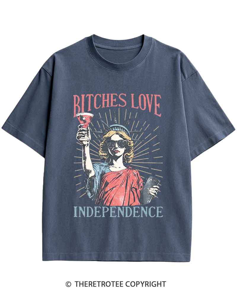 TheRetroTee Love Independence 1776 Heavy Cotton T-Shirt