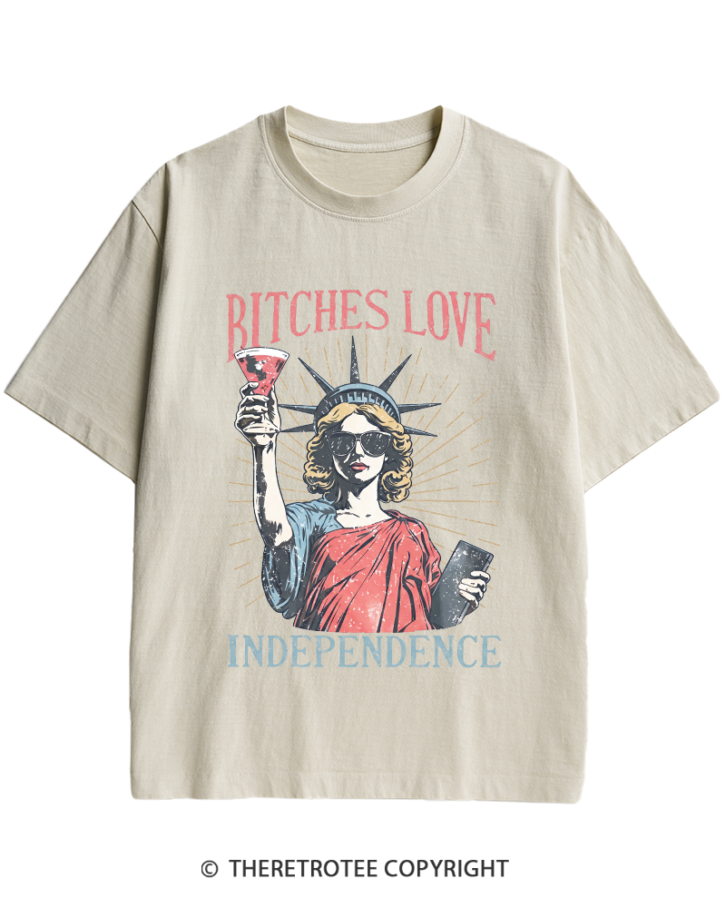 TheRetroTee Love Independence 1776 Heavy Cotton T-Shirt
