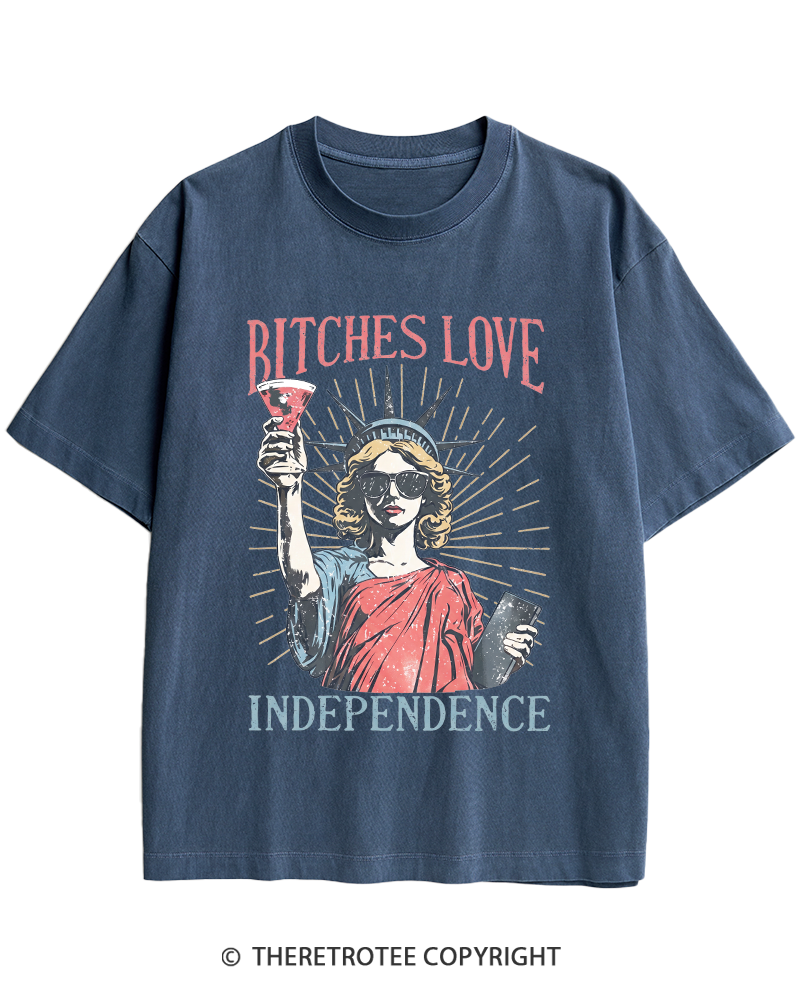 TheRetroTee Love Independence 1776 Heavy Cotton T-Shirt