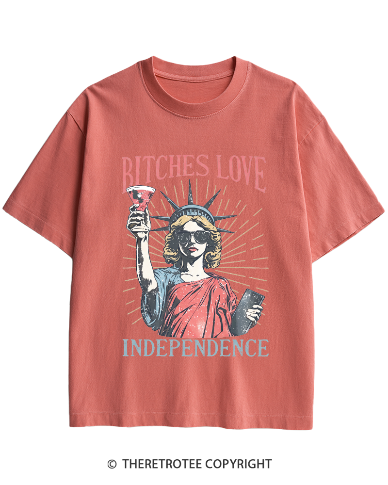 TheRetroTee Love Independence 1776 Heavy Cotton T-Shirt