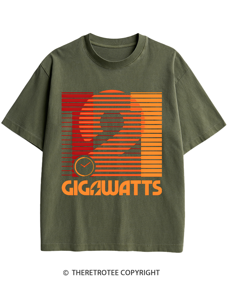 TheRetroTee 1.21 Gigawatts 1980s Heavy Cotton T-Shirt