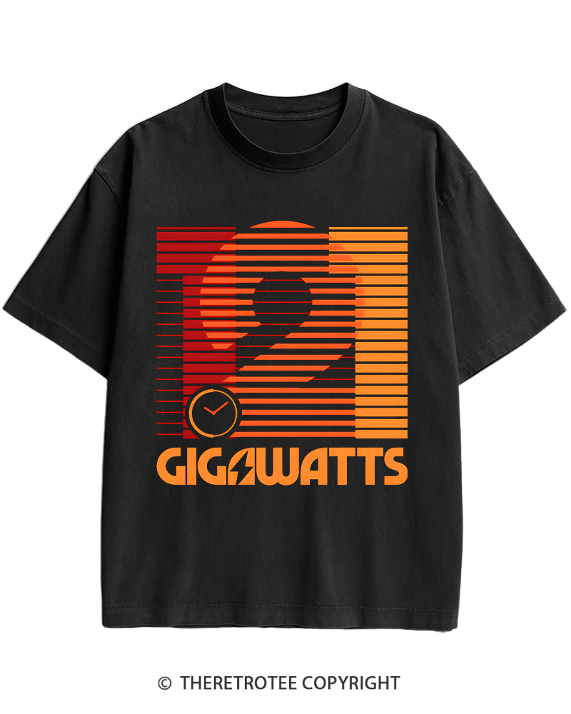TheRetroTee 1.21 Gigawatts 1980s Heavy Cotton T-Shirt