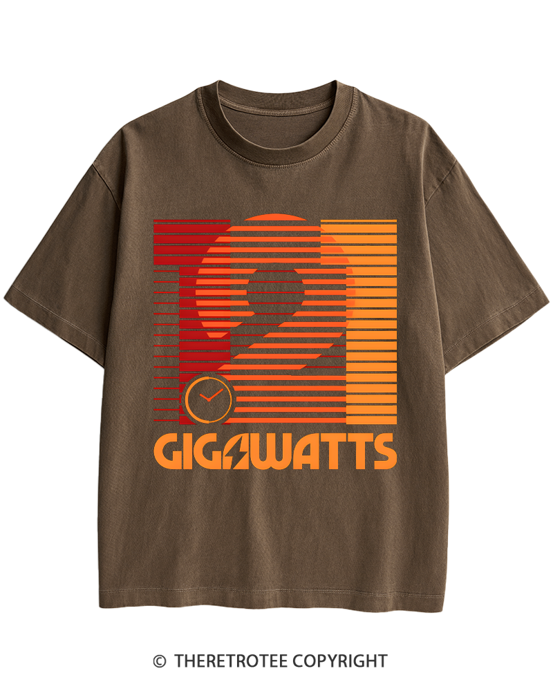TheRetroTee 1.21 Gigawatts 1980s Heavy Cotton T-Shirt