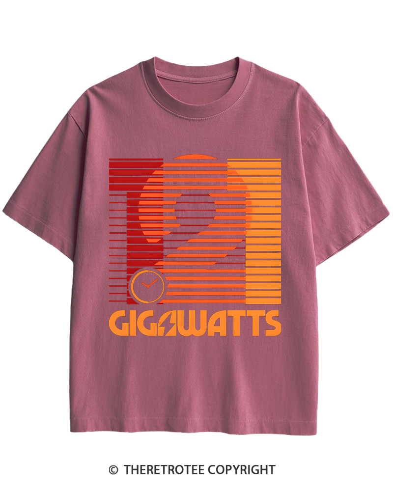 TheRetroTee 1.21 Gigawatts 1980s Heavy Cotton T-Shirt