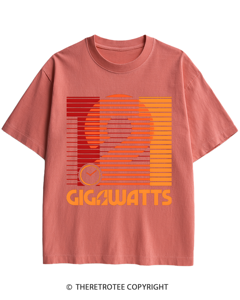 TheRetroTee 1.21 Gigawatts 1980s Heavy Cotton T-Shirt