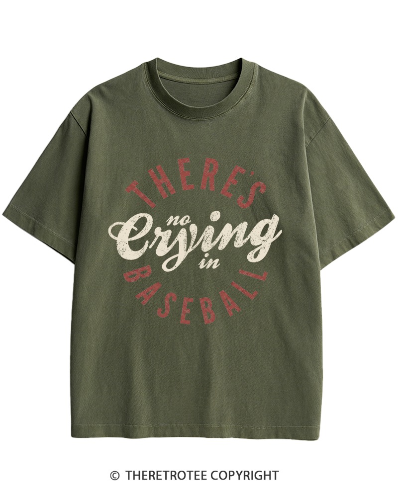 TheRetroTee There’s No Crying In Baseball 1980s Heavy Cotton T-Shirt