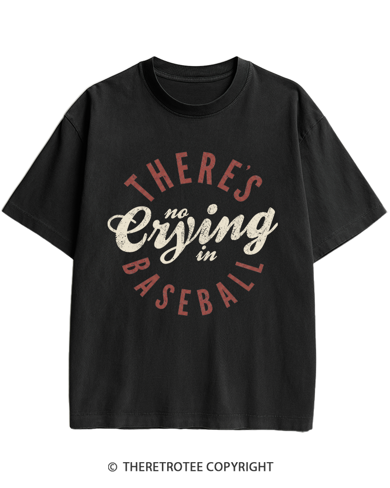 TheRetroTee There’s No Crying In Baseball 1980s Heavy Cotton T-Shirt