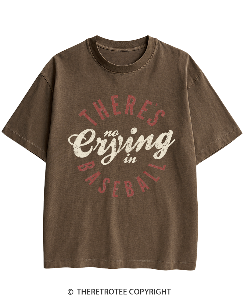 TheRetroTee There’s No Crying In Baseball 1980s Heavy Cotton T-Shirt