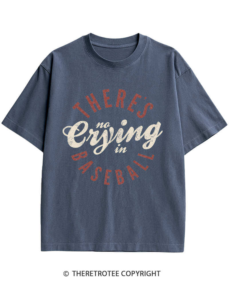 TheRetroTee There’s No Crying In Baseball 1980s Heavy Cotton T-Shirt