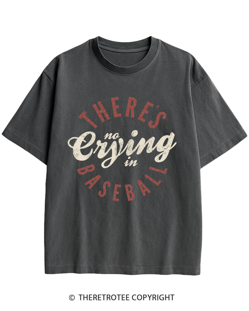 TheRetroTee There’s No Crying In Baseball 1980s Heavy Cotton T-Shirt