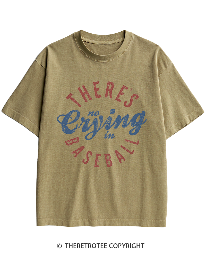 TheRetroTee There’s No Crying In Baseball 1980s Heavy Cotton T-Shirt