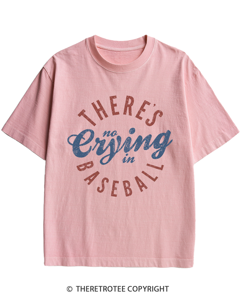 TheRetroTee There’s No Crying In Baseball 1980s Heavy Cotton T-Shirt