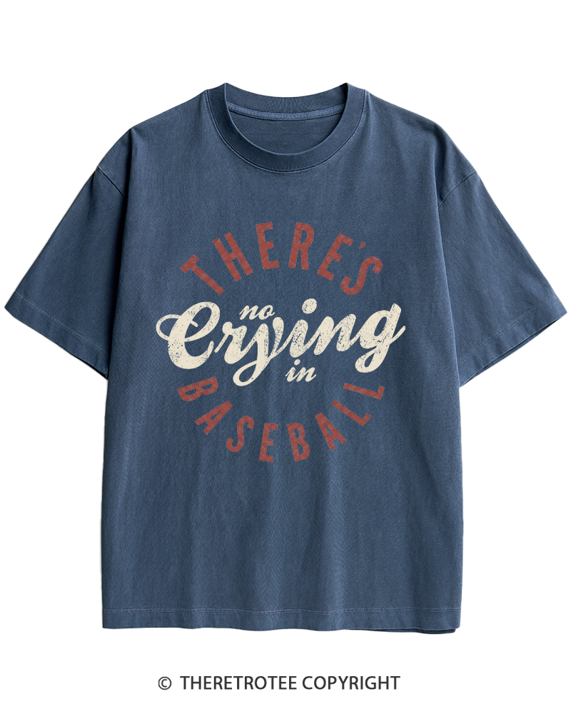 TheRetroTee There’s No Crying In Baseball 1980s Heavy Cotton T-Shirt