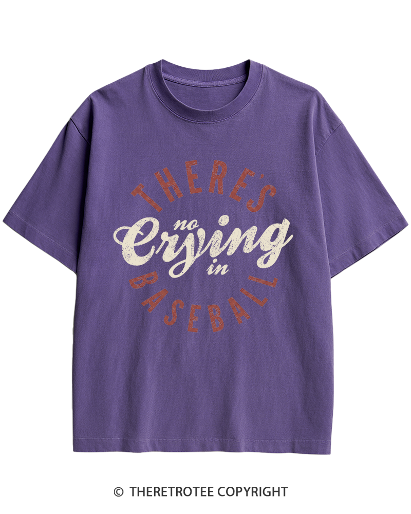 TheRetroTee There’s No Crying In Baseball 1980s Heavy Cotton T-Shirt