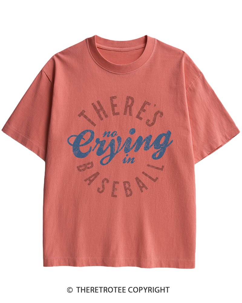 TheRetroTee There’s No Crying In Baseball 1980s Heavy Cotton T-Shirt