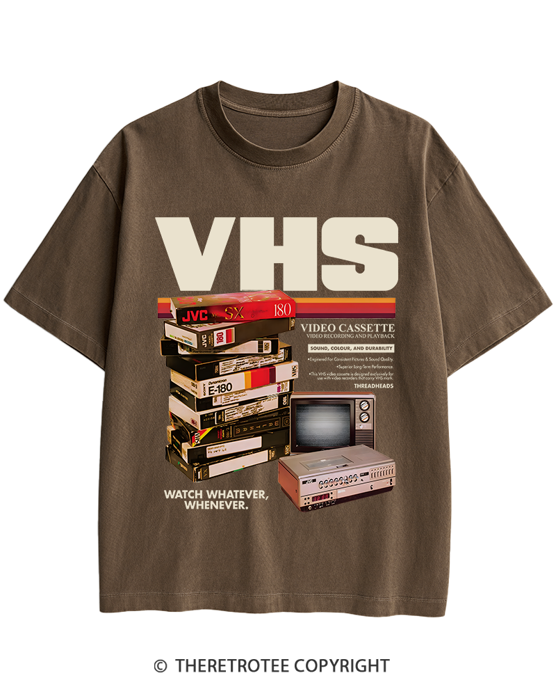 TheRetroTee VHS Tapes 1980s-1990s Heavy Cotton T-Shirt