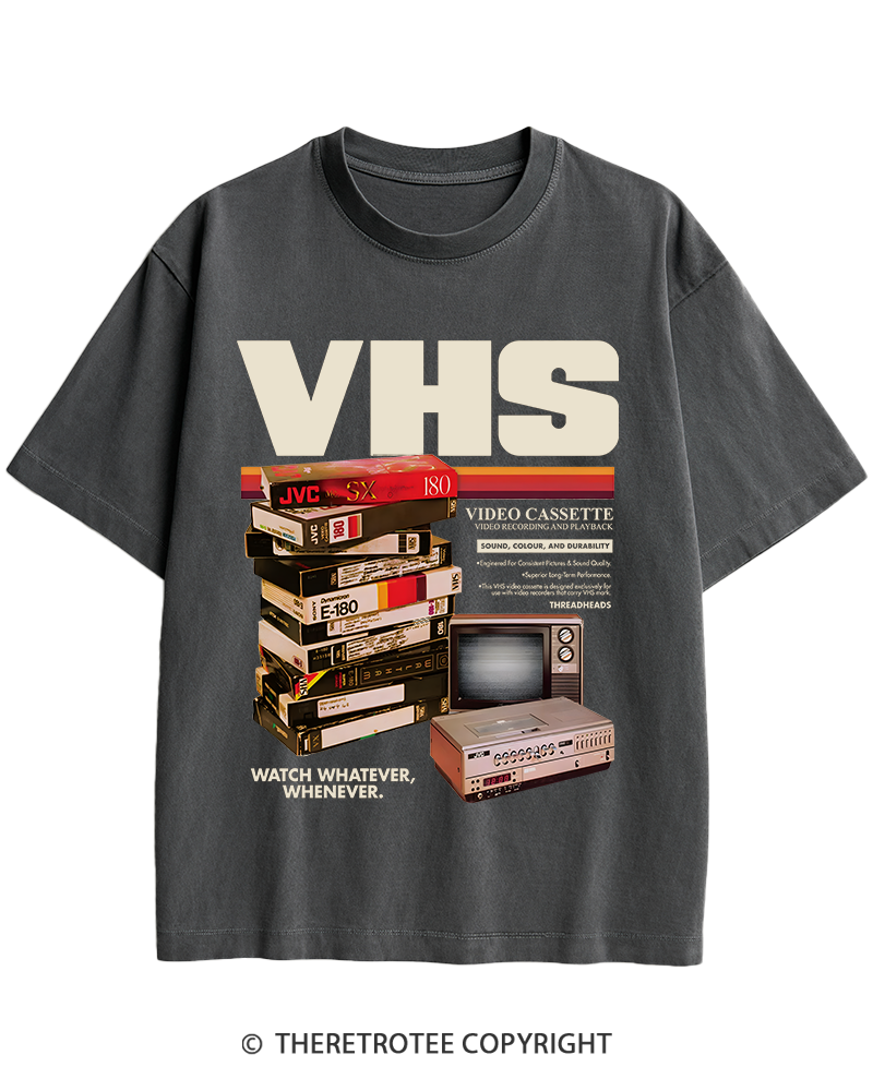 TheRetroTee VHS Tapes 1980s-1990s Heavy Cotton T-Shirt