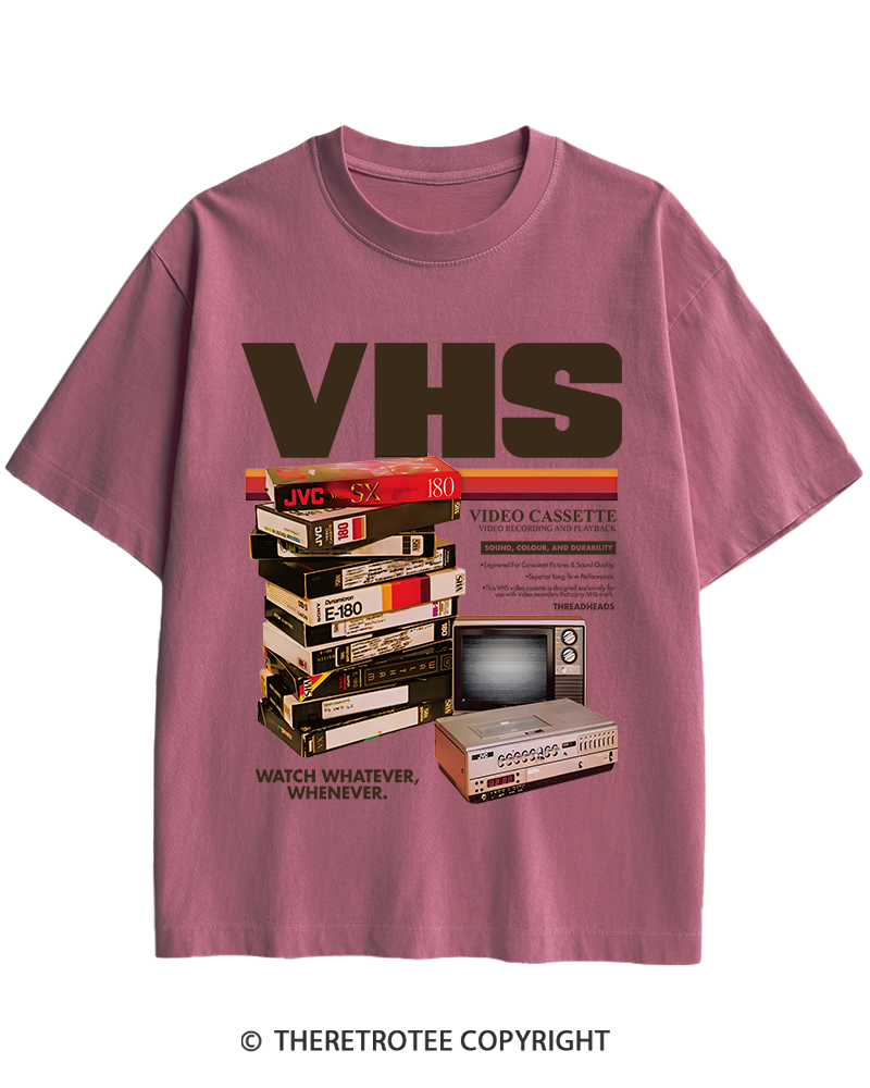 TheRetroTee VHS Tapes 1980s-1990s Heavy Cotton T-Shirt
