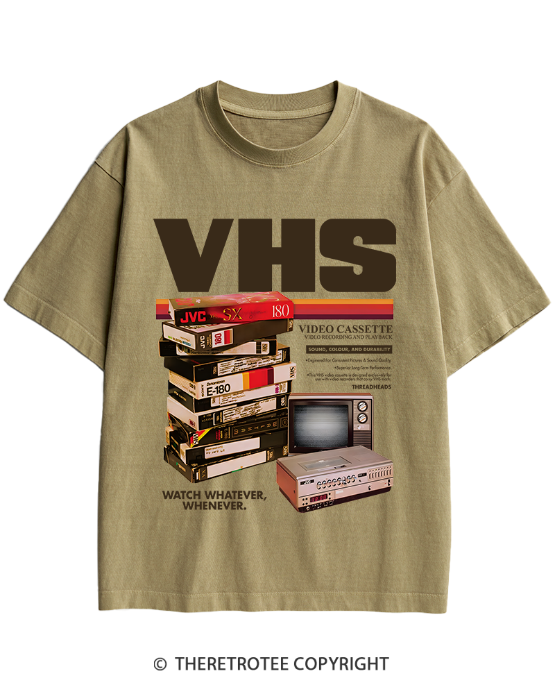 TheRetroTee VHS Tapes 1980s-1990s Heavy Cotton T-Shirt