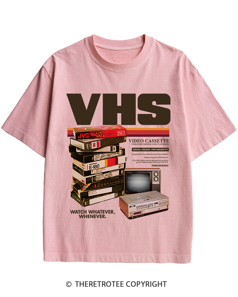 TheRetroTee VHS Tapes 1980s-1990s Heavy Cotton T-Shirt