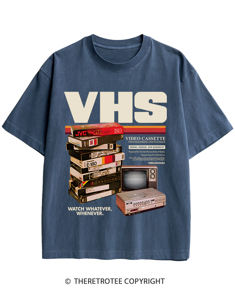 TheRetroTee VHS Tapes 1980s-1990s Heavy Cotton T-Shirt