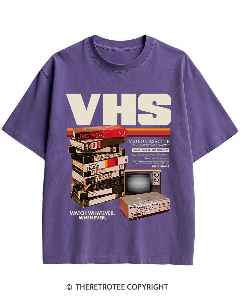 TheRetroTee VHS Tapes 1980s-1990s Heavy Cotton T-Shirt