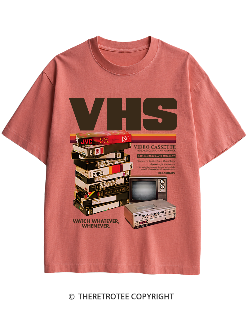 TheRetroTee VHS Tapes 1980s-1990s Heavy Cotton T-Shirt