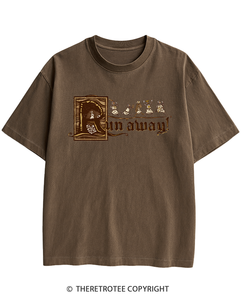 TheRetroTee Run Away 1970s Heavy Cotton T-Shirt