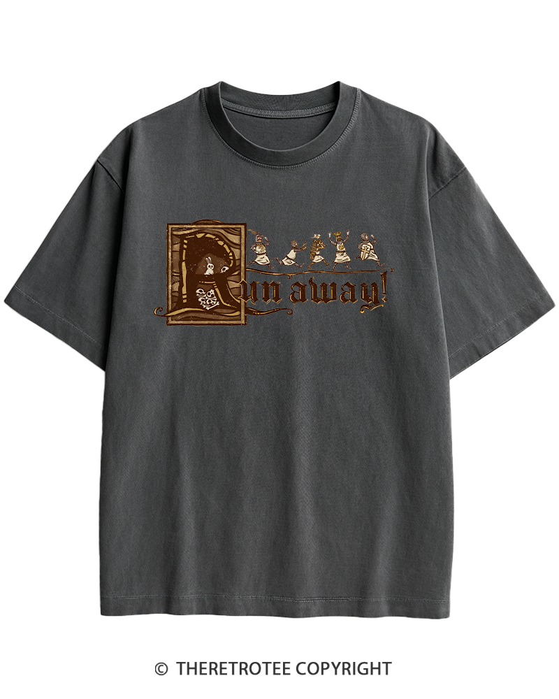 TheRetroTee Run Away 1970s Heavy Cotton T-Shirt