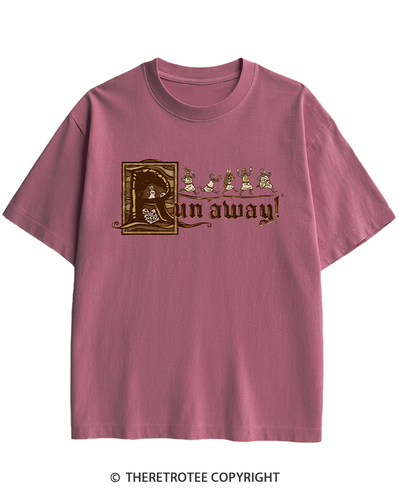 TheRetroTee Run Away 1970s Heavy Cotton T-Shirt