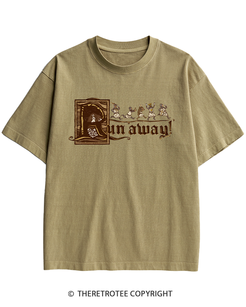 TheRetroTee Run Away 1970s Heavy Cotton T-Shirt
