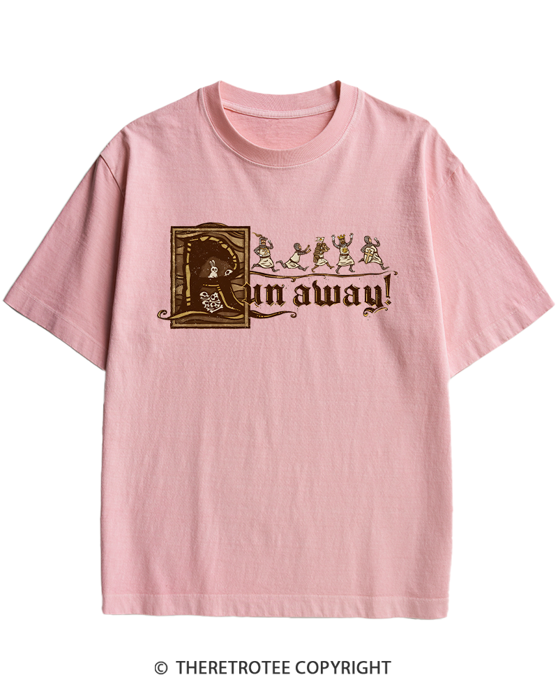 TheRetroTee Run Away 1970s Heavy Cotton T-Shirt