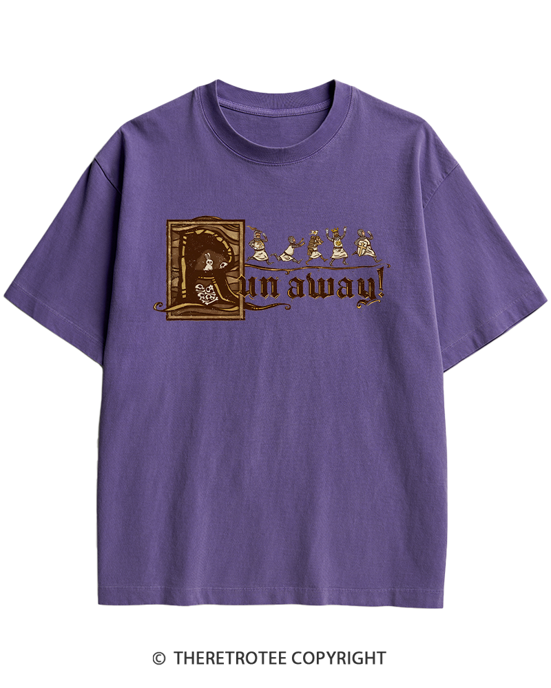 TheRetroTee Run Away 1970s Heavy Cotton T-Shirt
