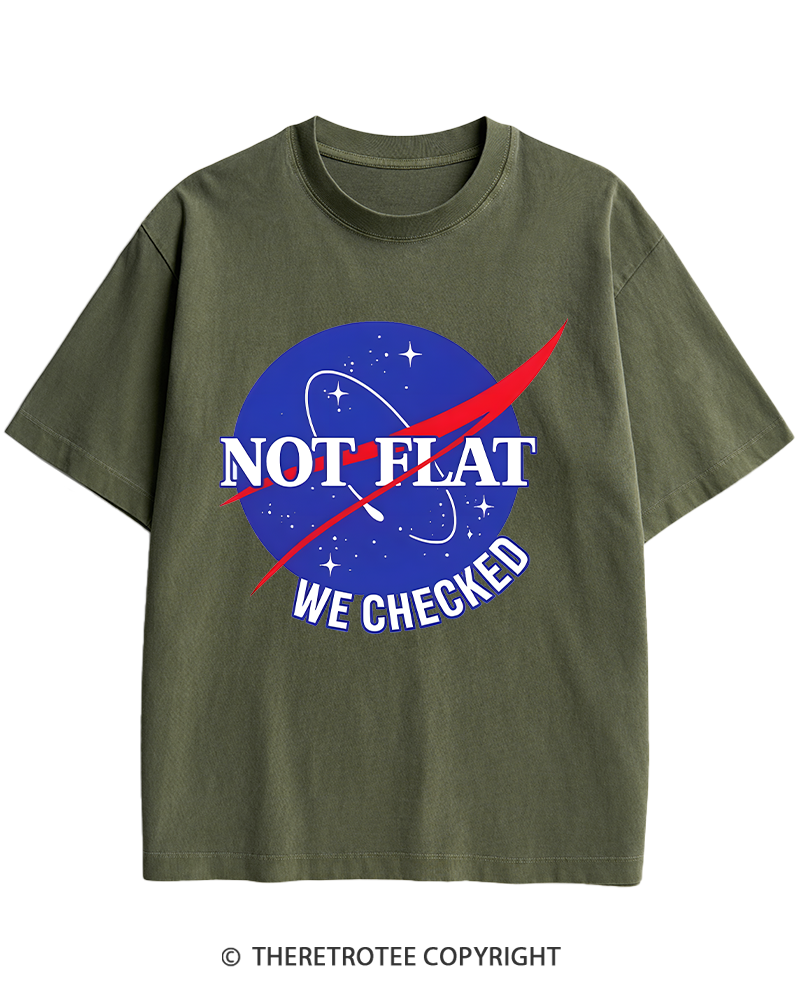 TheRetroTee Not Flat We Checked Heavy Cotton T-Shirt