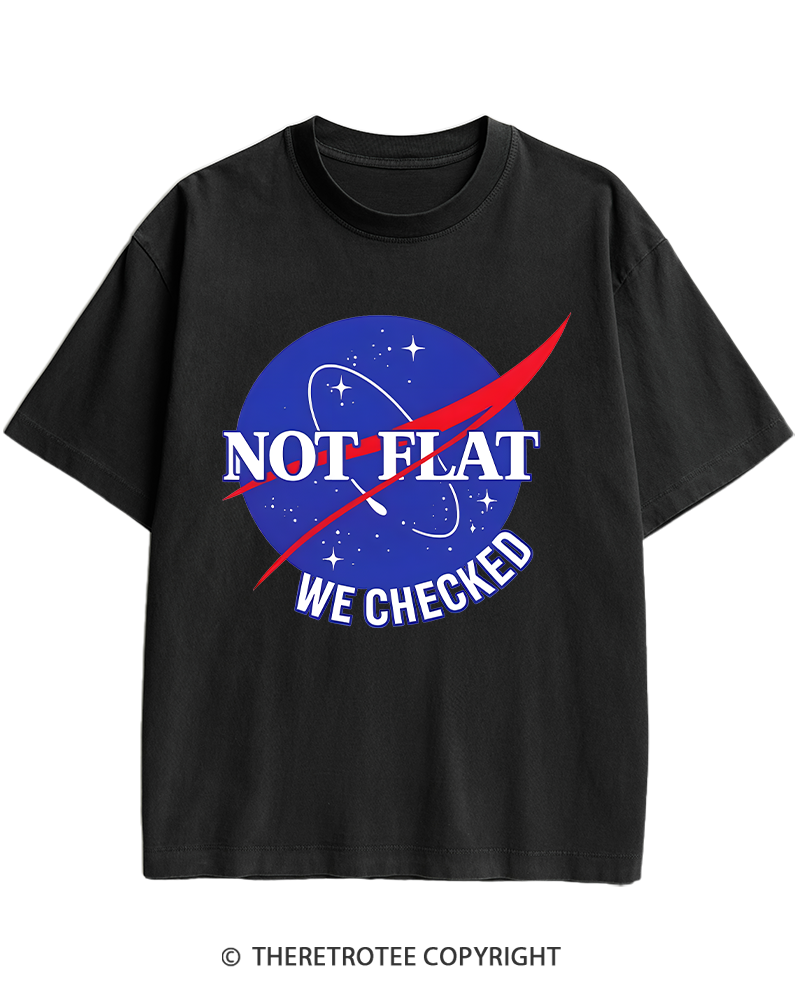 TheRetroTee Not Flat We Checked Heavy Cotton T-Shirt