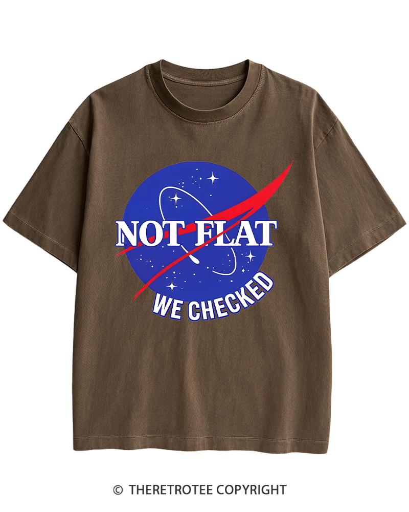 TheRetroTee Not Flat We Checked Heavy Cotton T-Shirt