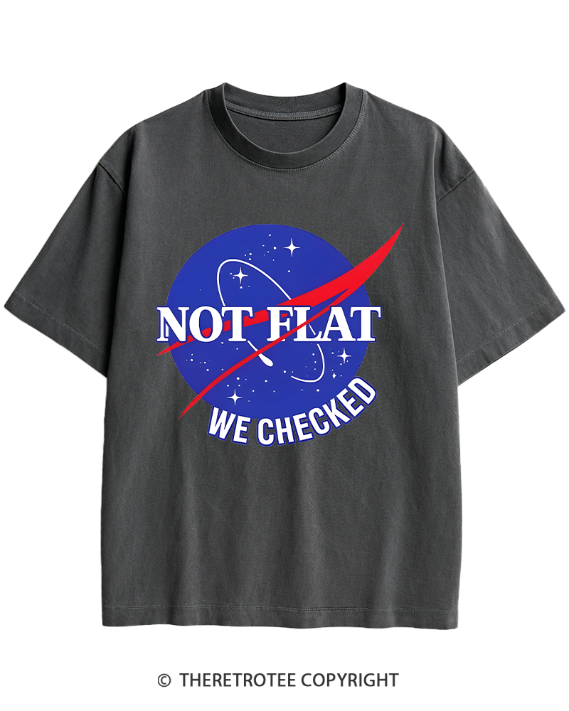 TheRetroTee Not Flat We Checked Heavy Cotton T-Shirt