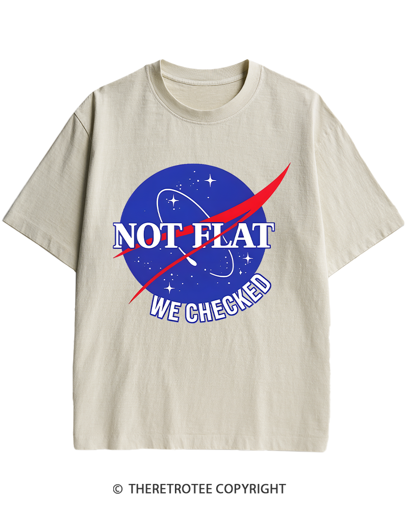 TheRetroTee Not Flat We Checked Heavy Cotton T-Shirt