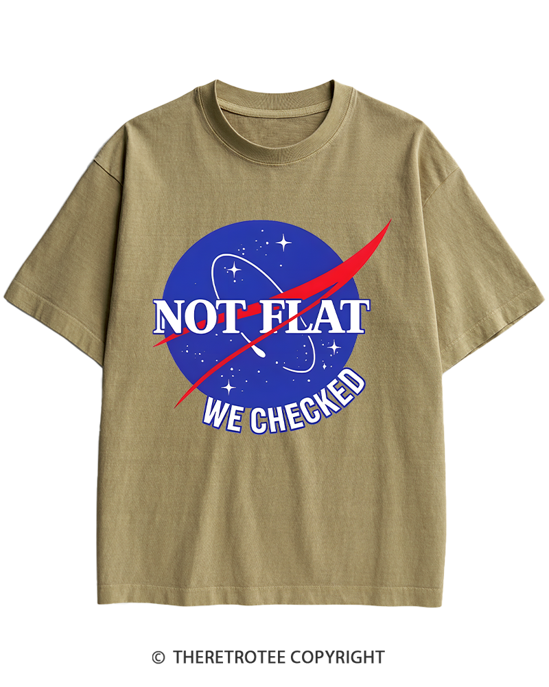 TheRetroTee Not Flat We Checked Heavy Cotton T-Shirt