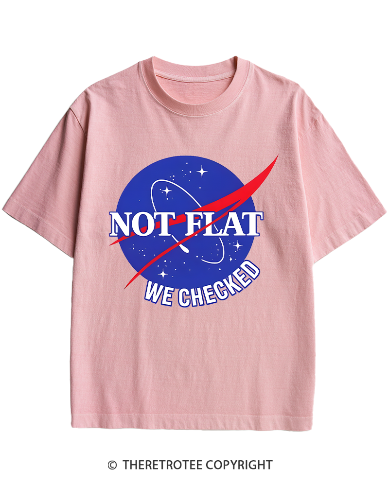TheRetroTee Not Flat We Checked Heavy Cotton T-Shirt