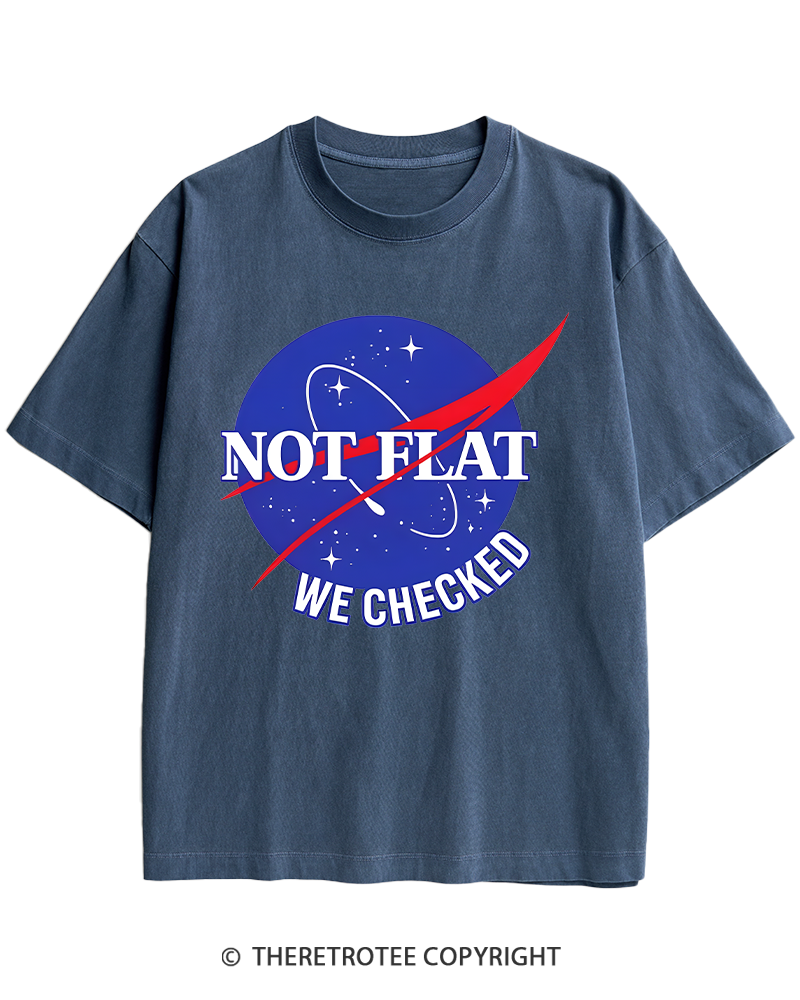 TheRetroTee Not Flat We Checked Heavy Cotton T-Shirt