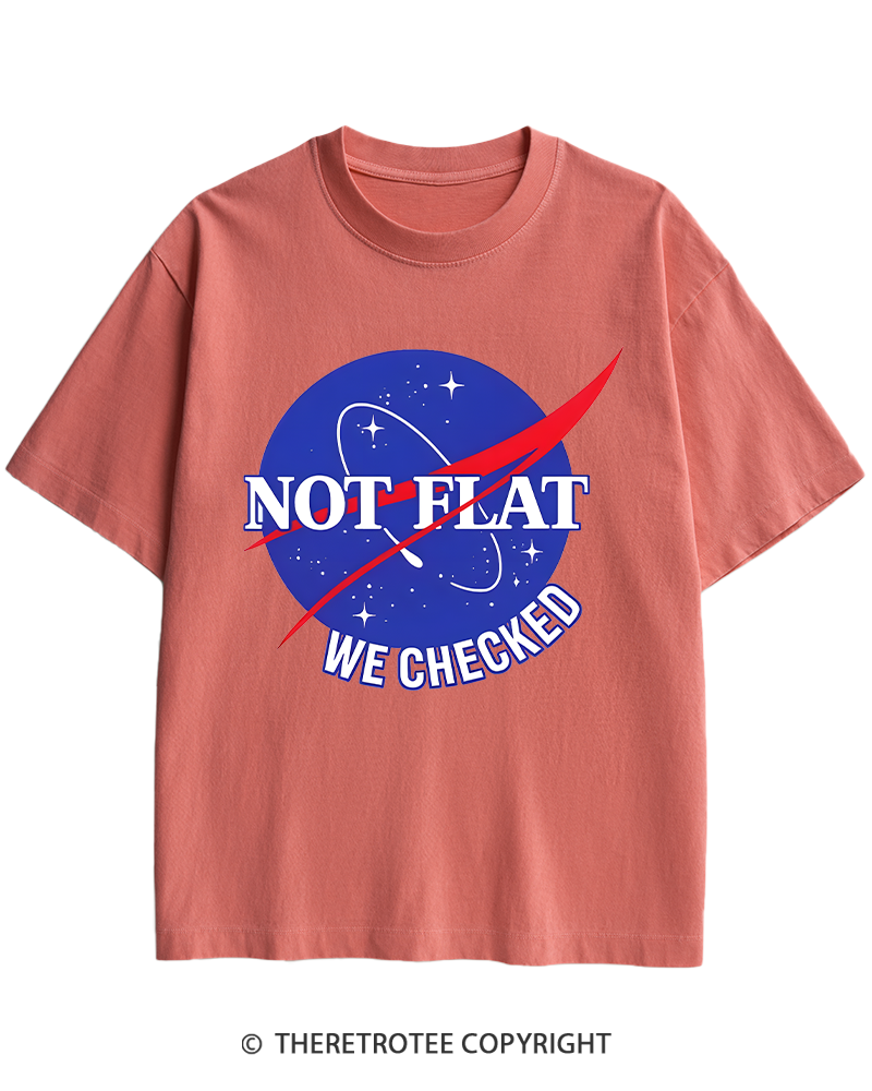 TheRetroTee Not Flat We Checked Heavy Cotton T-Shirt