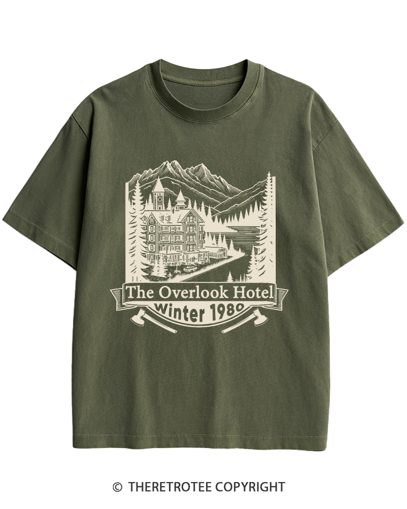 TheRetroTee Overlook Hotel 1980s Heavy Cotton T-Shirt