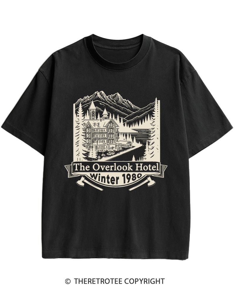 TheRetroTee Overlook Hotel 1980s Heavy Cotton T-Shirt